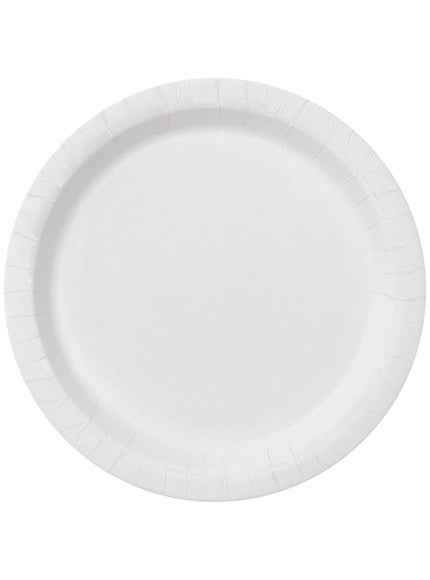 8 assiettes blanches 23cm - Gamme couleur unie