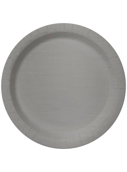 8 assiettes argentées 23cm - Gamme couleur unie
