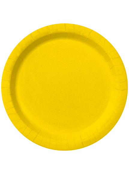 8 assiettes jaunes 23cm - Gamme couleur unie