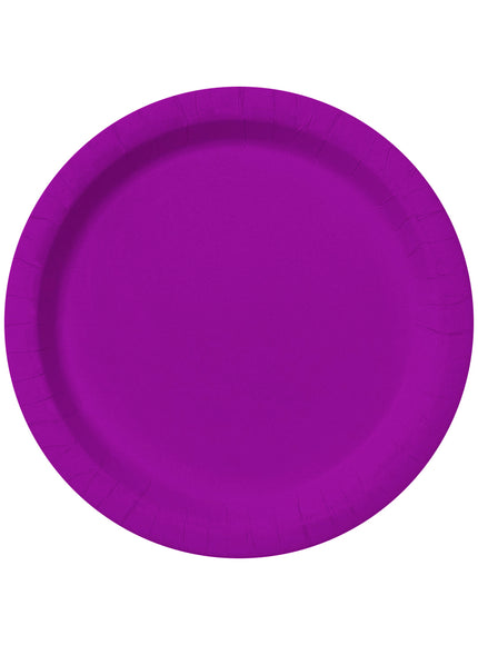 8 assiettes violettes 23cm - Gamme couleur unie