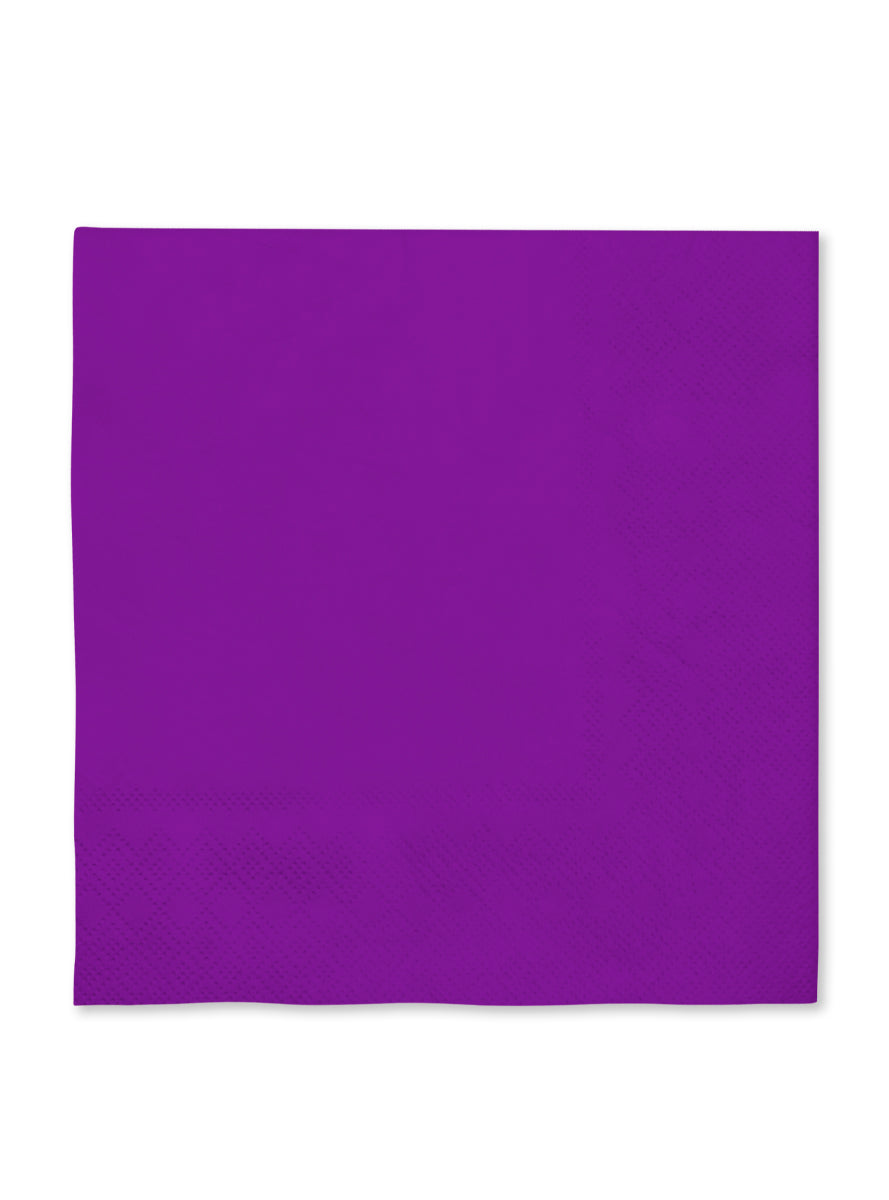 16 serviettes violettes 33x33cm - Gamme couleur unie
