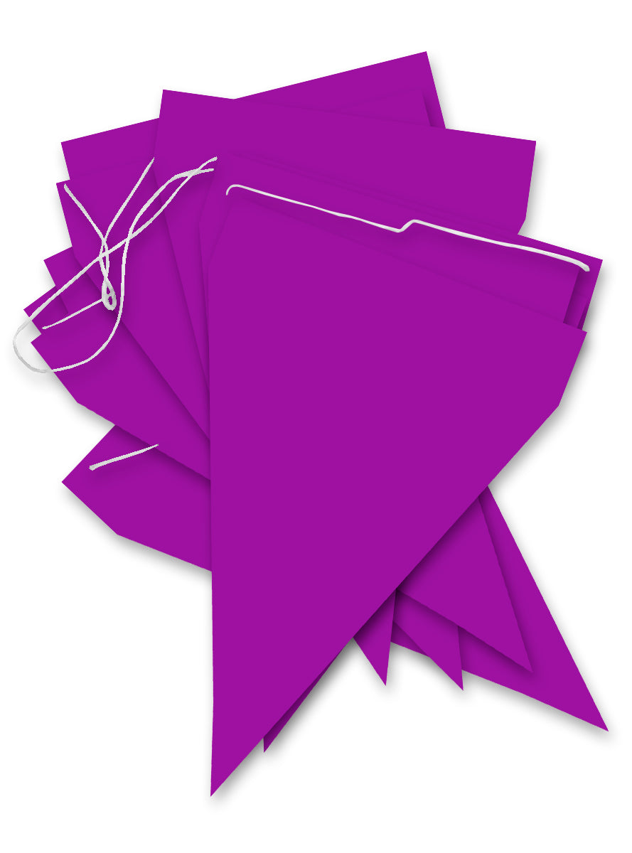 Guirlande à fanions violets - Gamme couleur unie