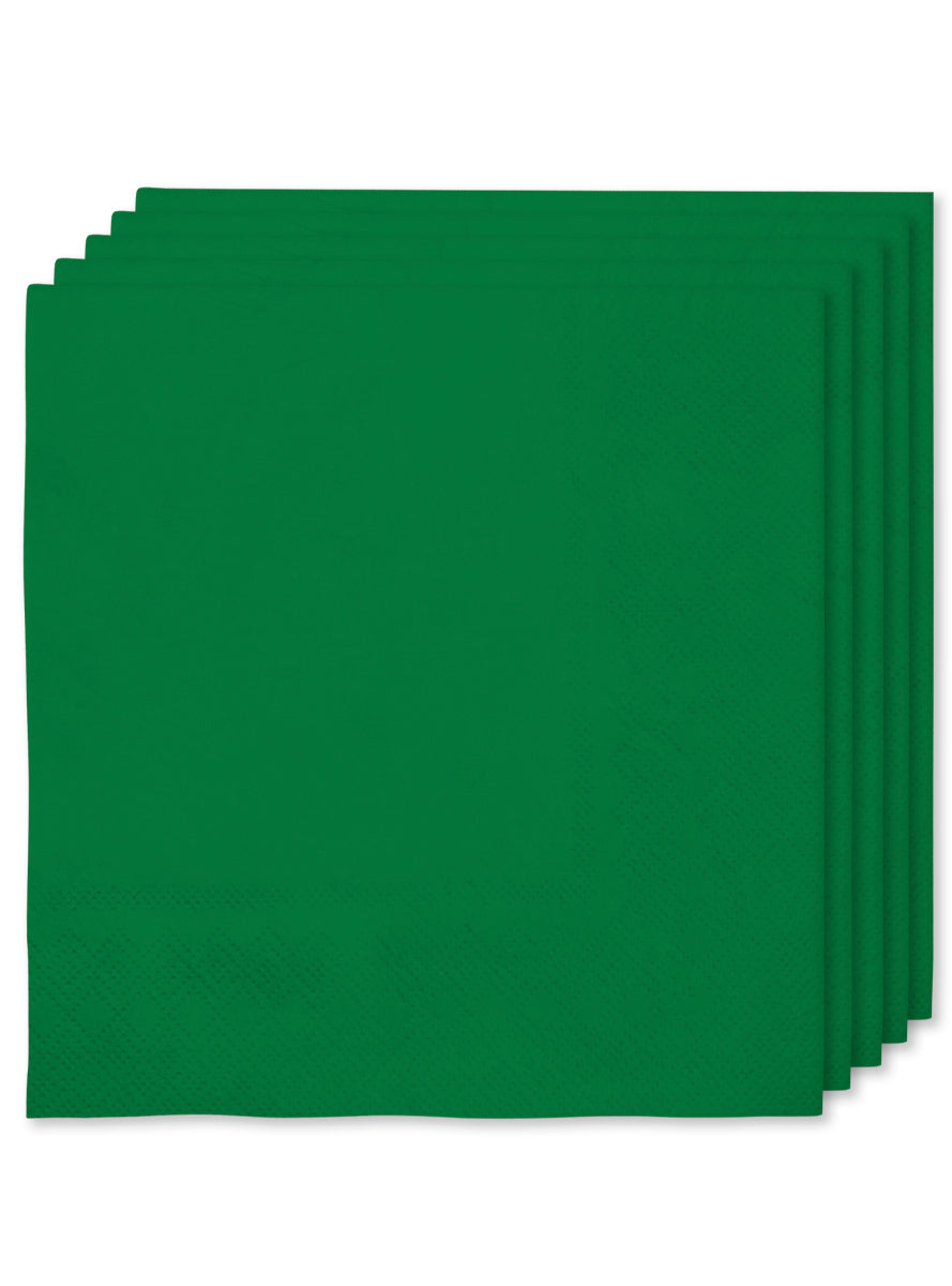 16 serviettes vertes (33x33cm) - Gamme couleur unie