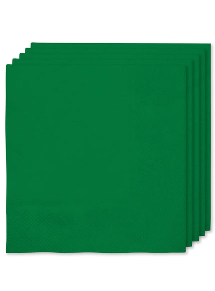 16 serviettes vertes (33x33cm) - Gamme couleur unie
