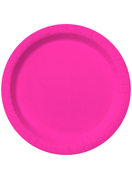 8 assiettes fuchsia 23cm - Gamme couleur unie