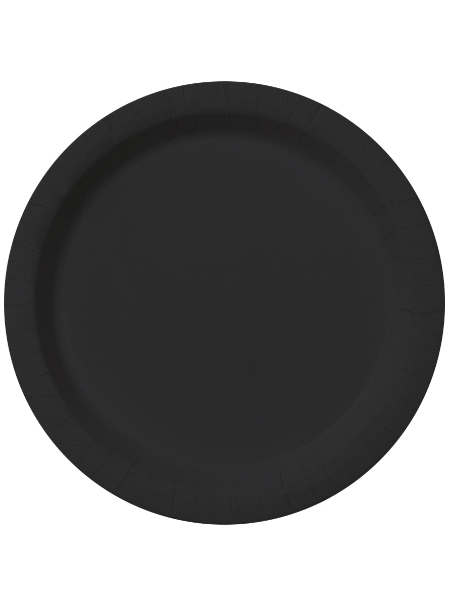 8 assiettes noires (23cm) - Gamme couleur unie