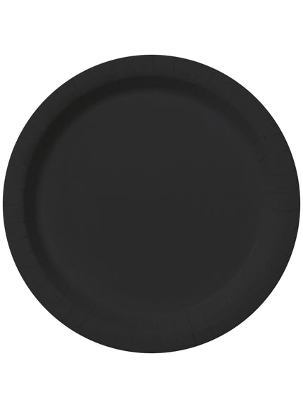 8 assiettes noires 23cm - Gamme couleur unie