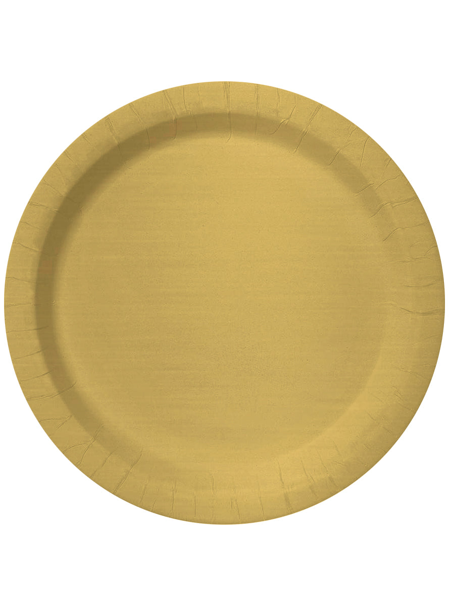 8 assiettes dorées 23cm - Gamme couleur unie