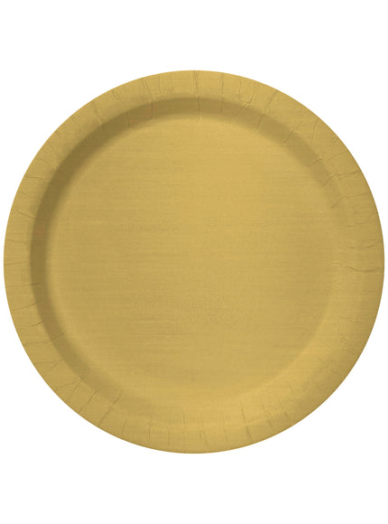 8 assiettes dorées 23cm - Gamme couleur unie