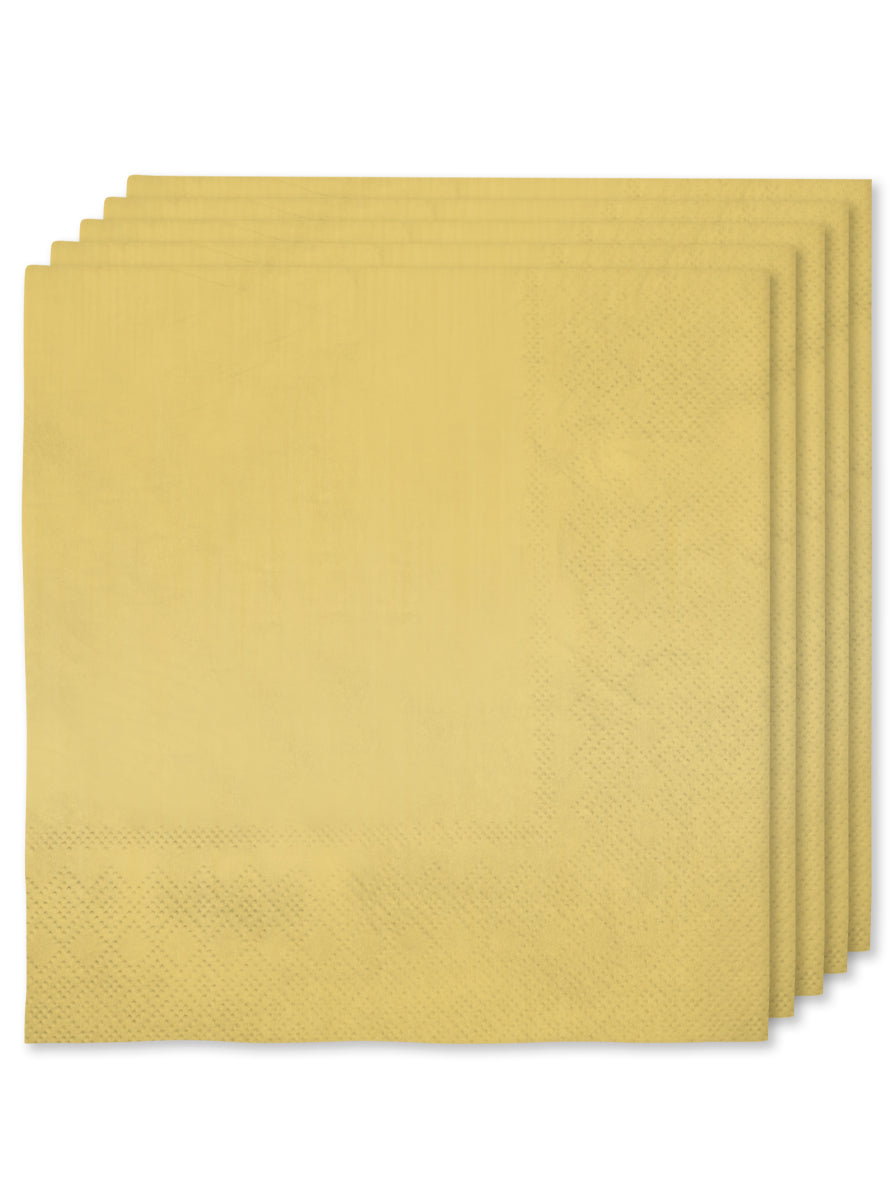 16 serviettes dorées (33x33cm) - Gamme couleur unie