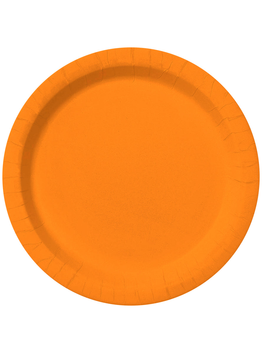 8 assiettes orange (23cm) - Gamme couleur unie