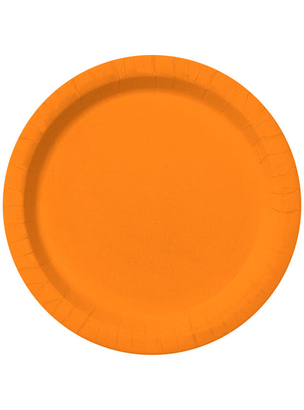 8 assiettes orange 23cm - Gamme couleur unie