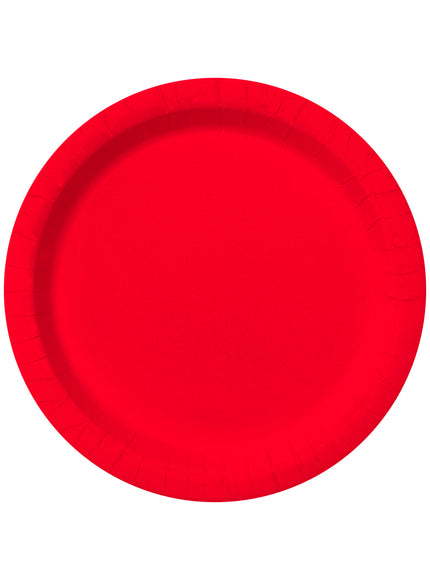 8 assiettes rouges 23cm - Gamme couleur unie