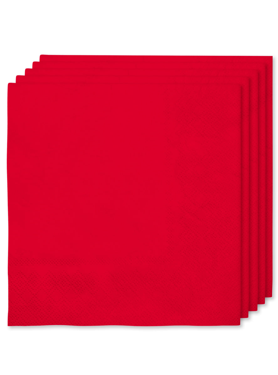 16 serviettes rouges 33x33cm - Gamme couleur unie
