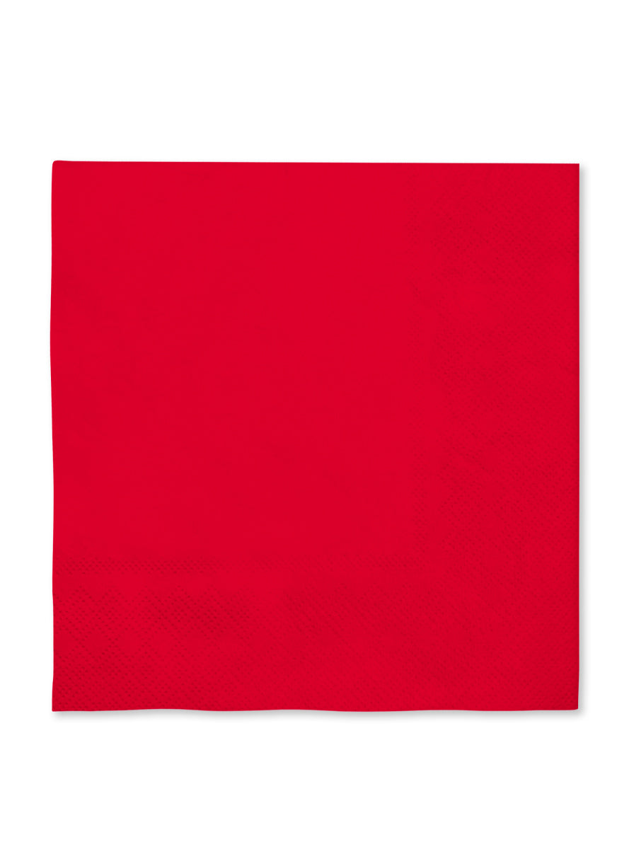 16 serviettes rouges 33x33cm - Gamme couleur unie
