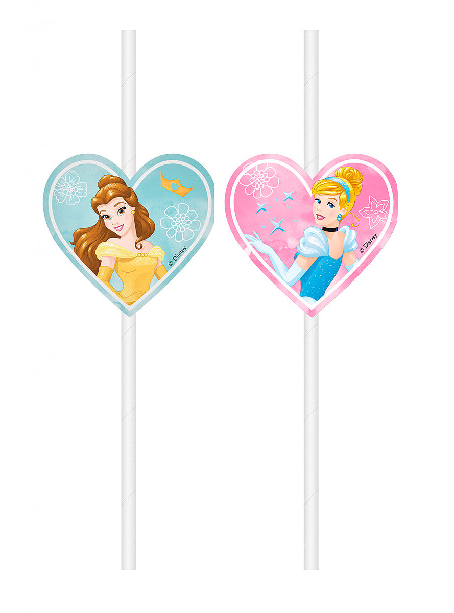 4 pailles Princesses Disney