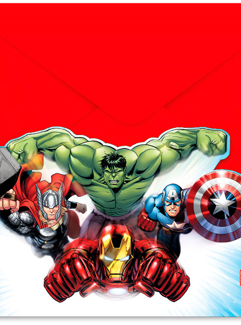 6 invitations Avengers