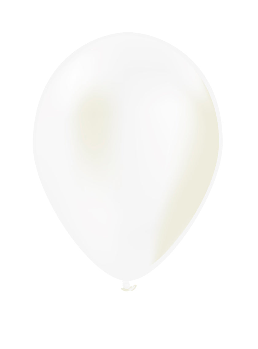 10 ballons blanc perle métallisés - Gamme couleur unie