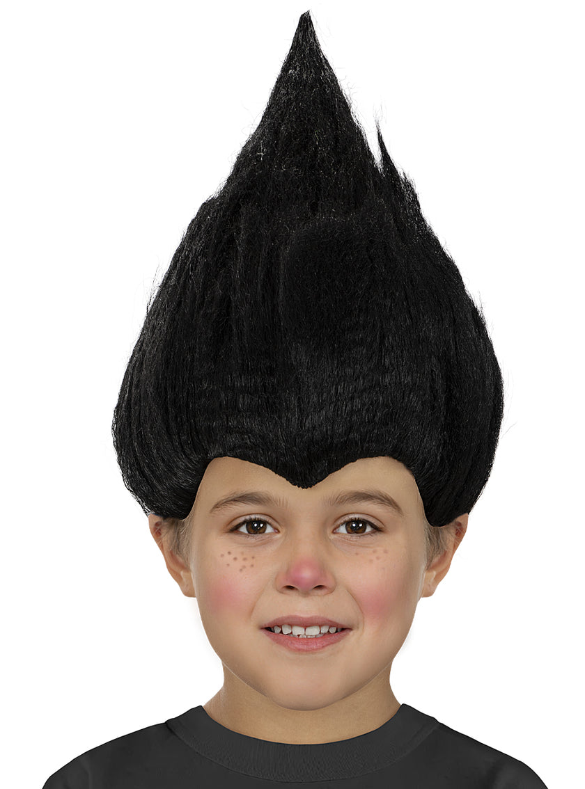 Perruque noire Trolls enfant