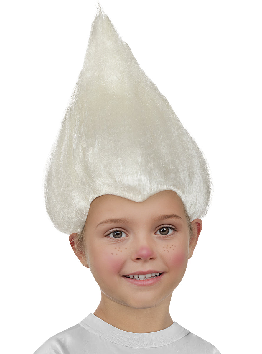 Perruque blanche Trolls enfant