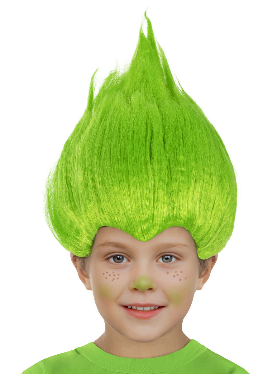 Perruque verte Trolls enfant