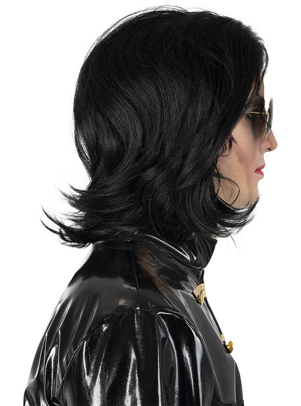 Perruque raide et lunettes de Michael Jackson