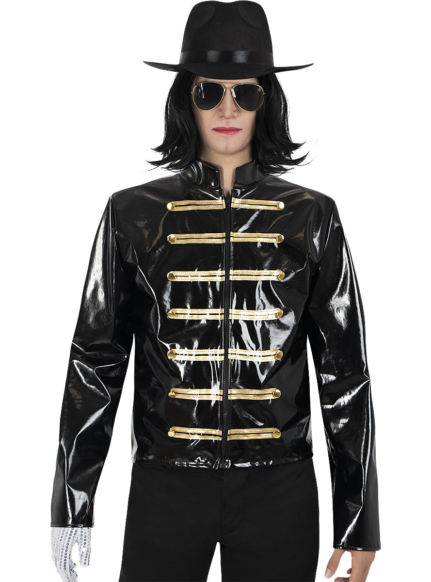 Perruque raide et lunettes de Michael Jackson