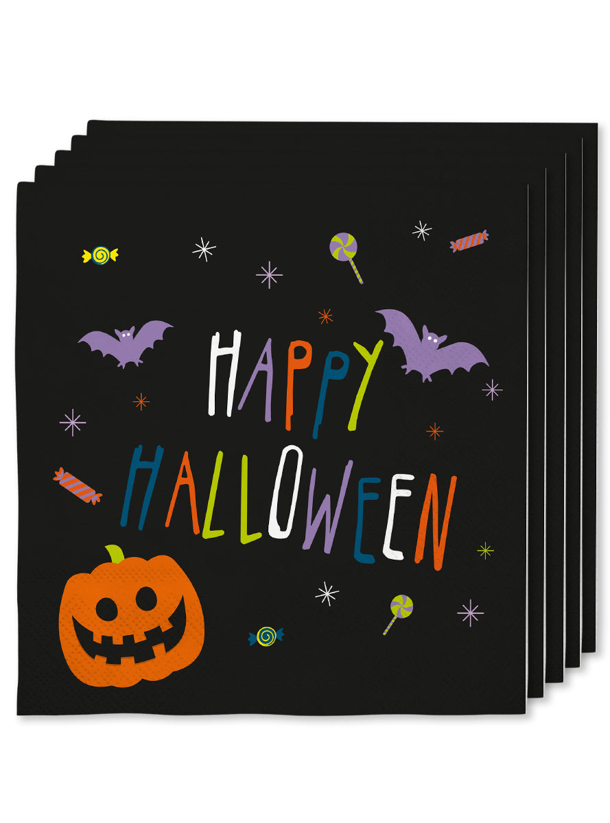 Kit décoration fête de Halloween citrouille 8 personnes - Happy Halloween