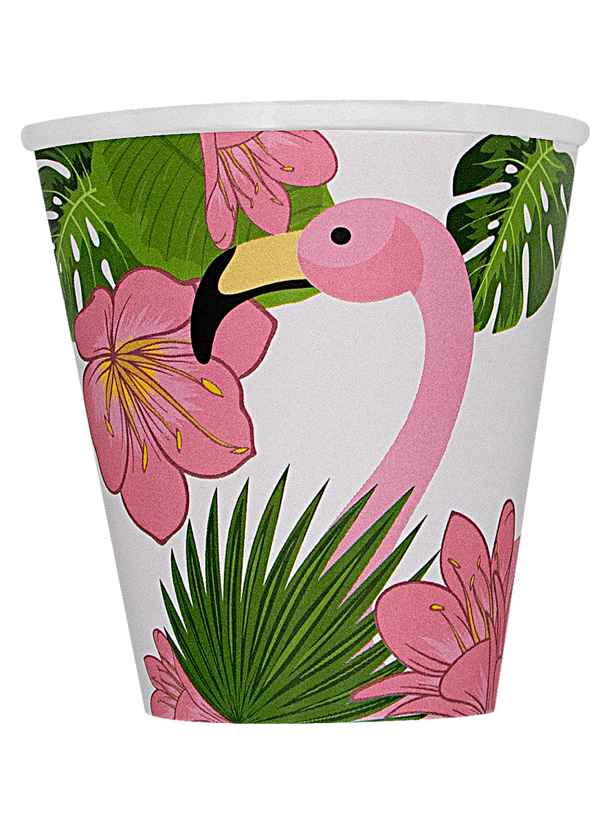Kit décoration fête de flamencos 8 personnes - Tropical flamingos