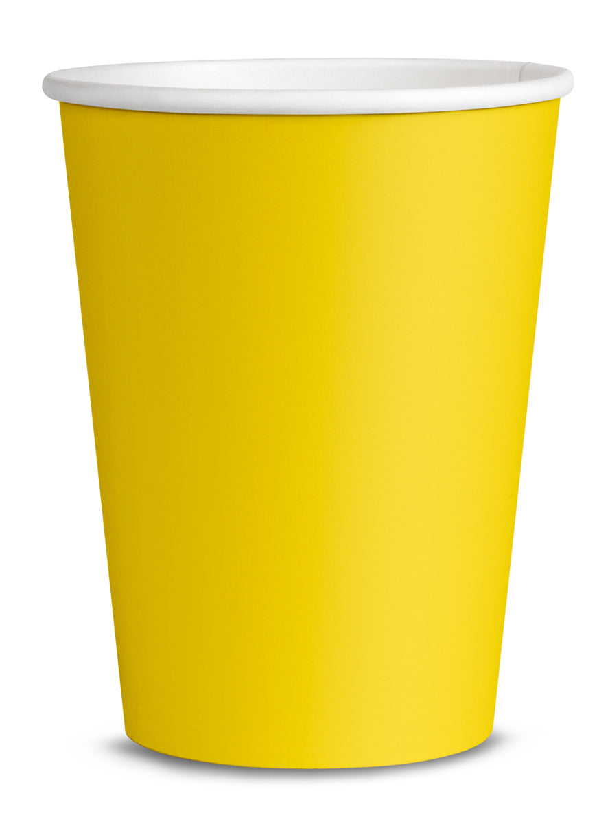 Kit décoration fête jaune 8 personnes - Gamme couleur unie