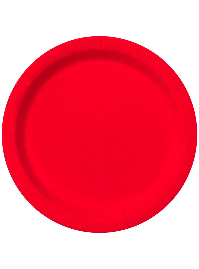 Kit décoration fête rouge 8 personnes - Gamme couleur unie