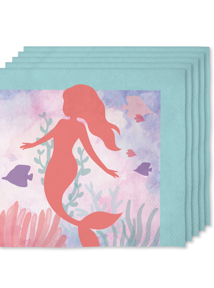 Kit décoration anniversaire sirènes Premium 8 personnes - Beautiful mermaid