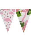 Kit décoration fête de flamencos Premium 8 personnes - Tropical flamingos