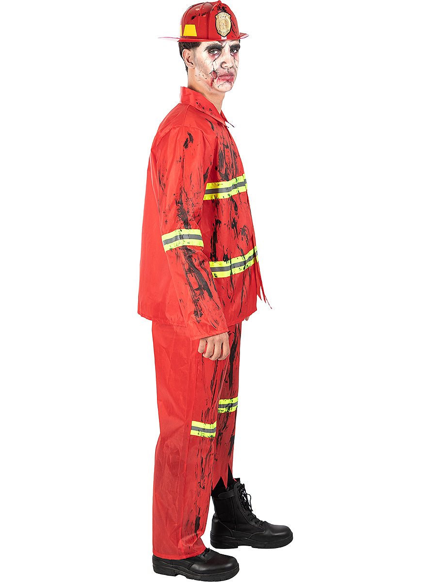 Déguisement pompier zombie homme grande taille