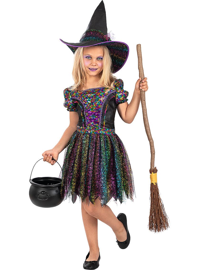 Déguisement sorcière glitter fille