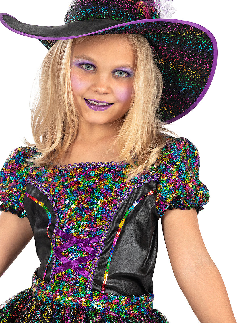 Déguisement sorcière glitter fille