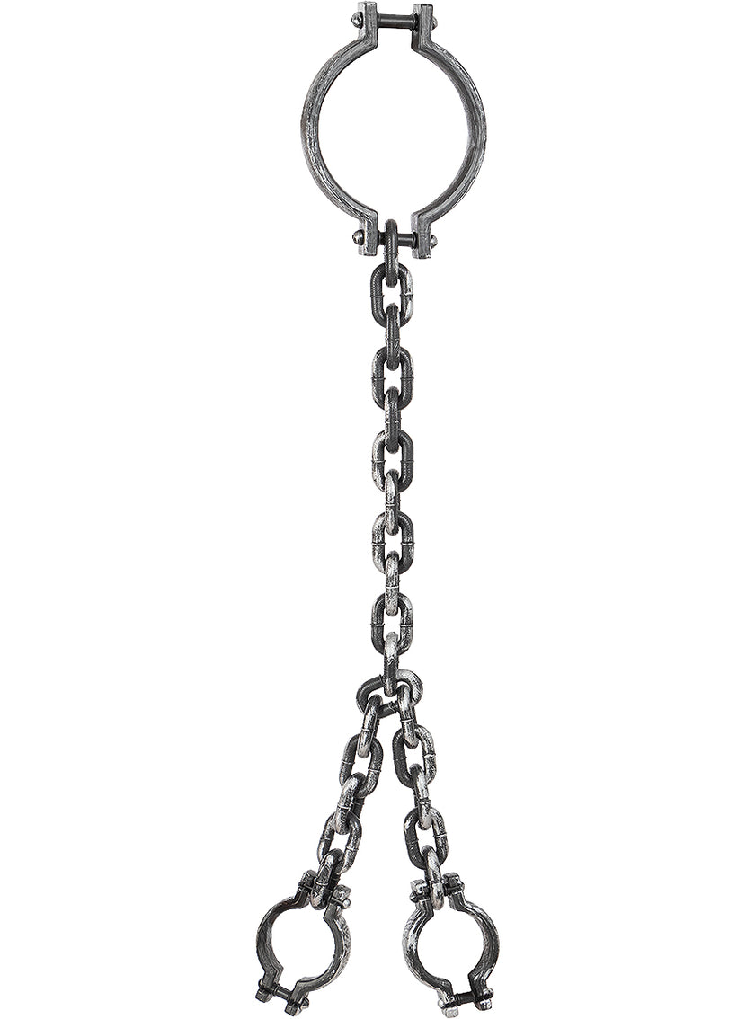 Chaînes de cou et mains de prisonnier