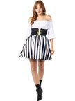 Costume de pirate rayé pour femme - Collection blanche et noire