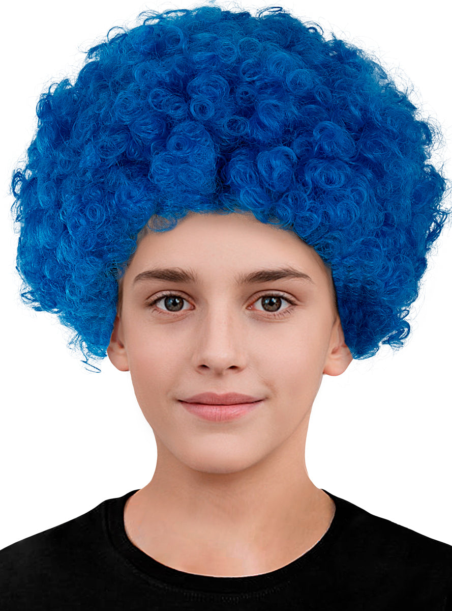 Perruque de clown bleu enfant