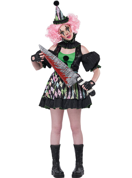 Déguisement clown terrifiant du cirque femme