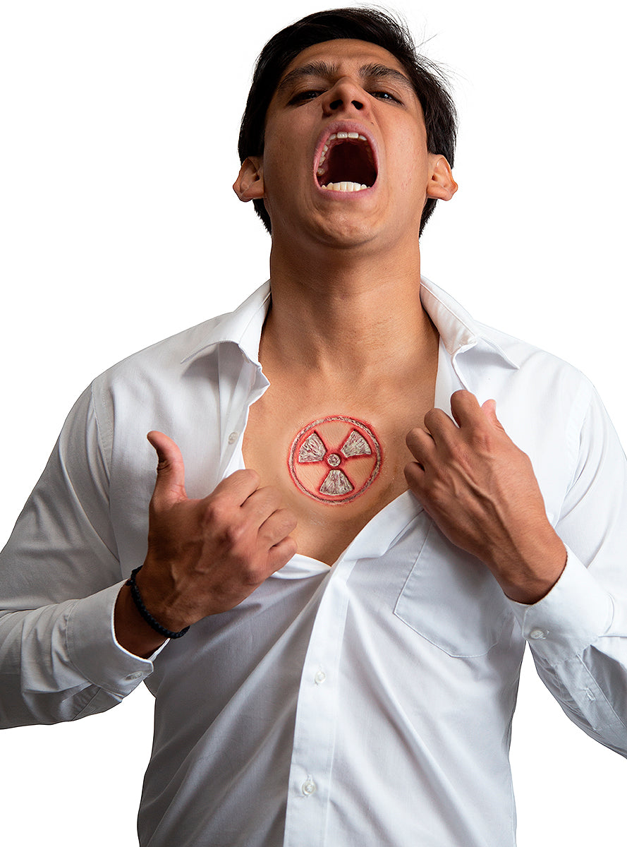 Blessure radioactive phosphorescente dans le noir