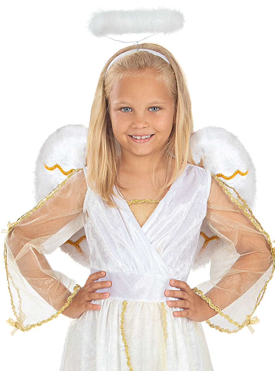 Ailes d'ange blanches et dorées enfant