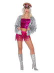 Veste festival argentée femme