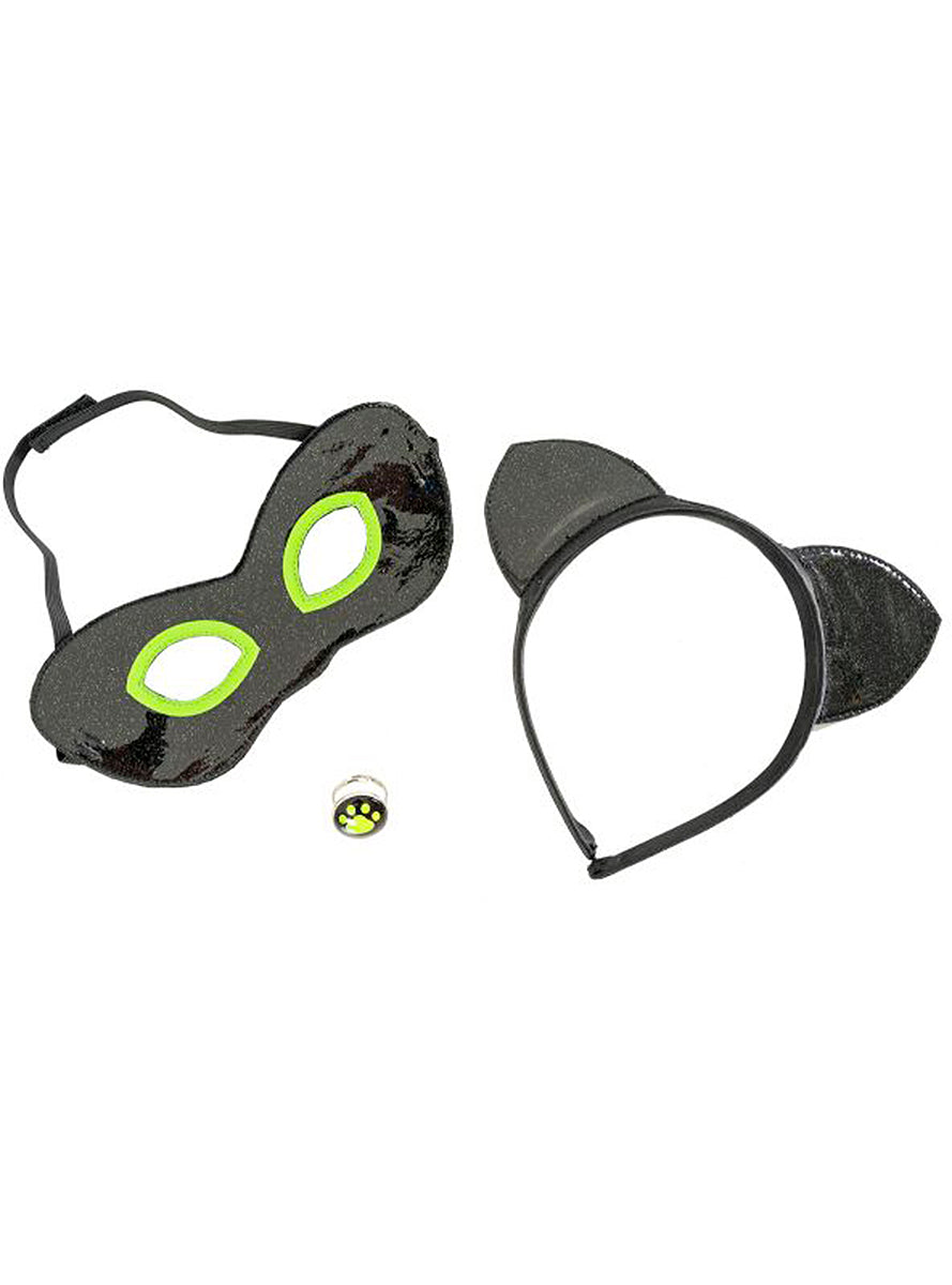 Serre-tête, masque et bague de Chat Noir