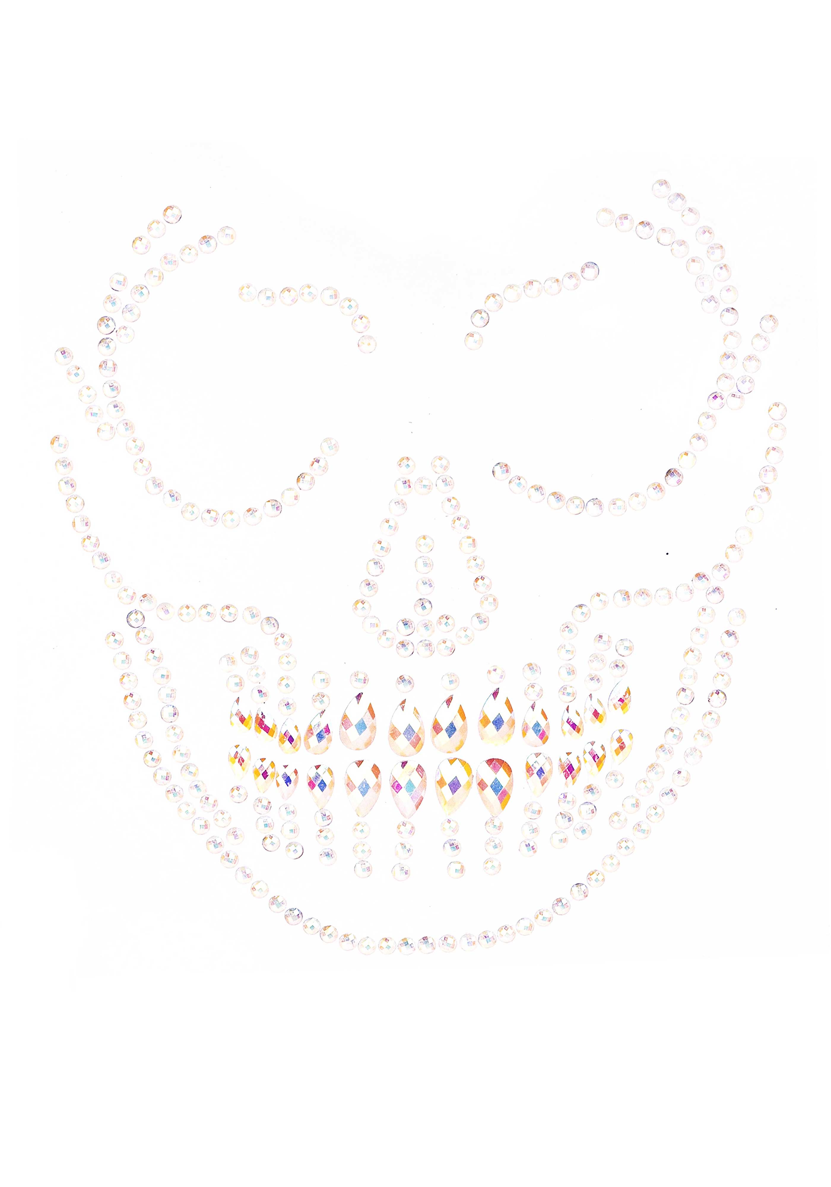 Bijoux autocollants visage squelette phosphorescents
