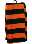 Collants sorcière à rayures noires et orange femme