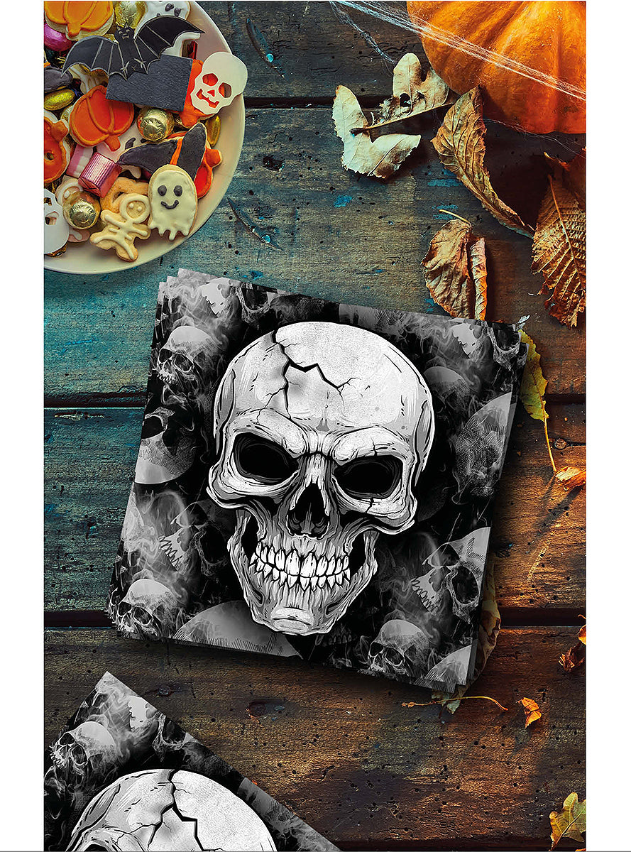 12 serviettes crânes Halloween (33x33cm)
