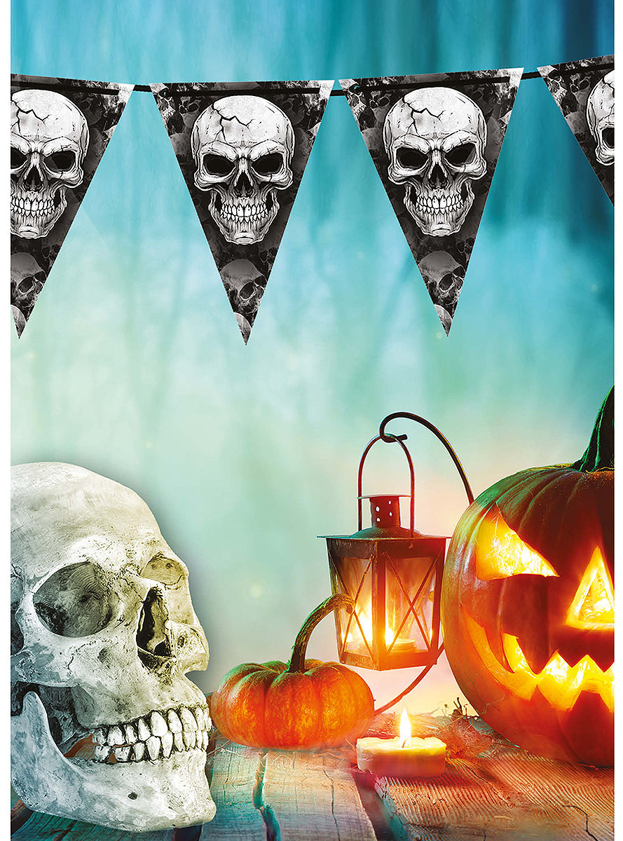 Guirlande à fanions crâne Halloween