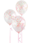 6 ballons en latex avec confettis