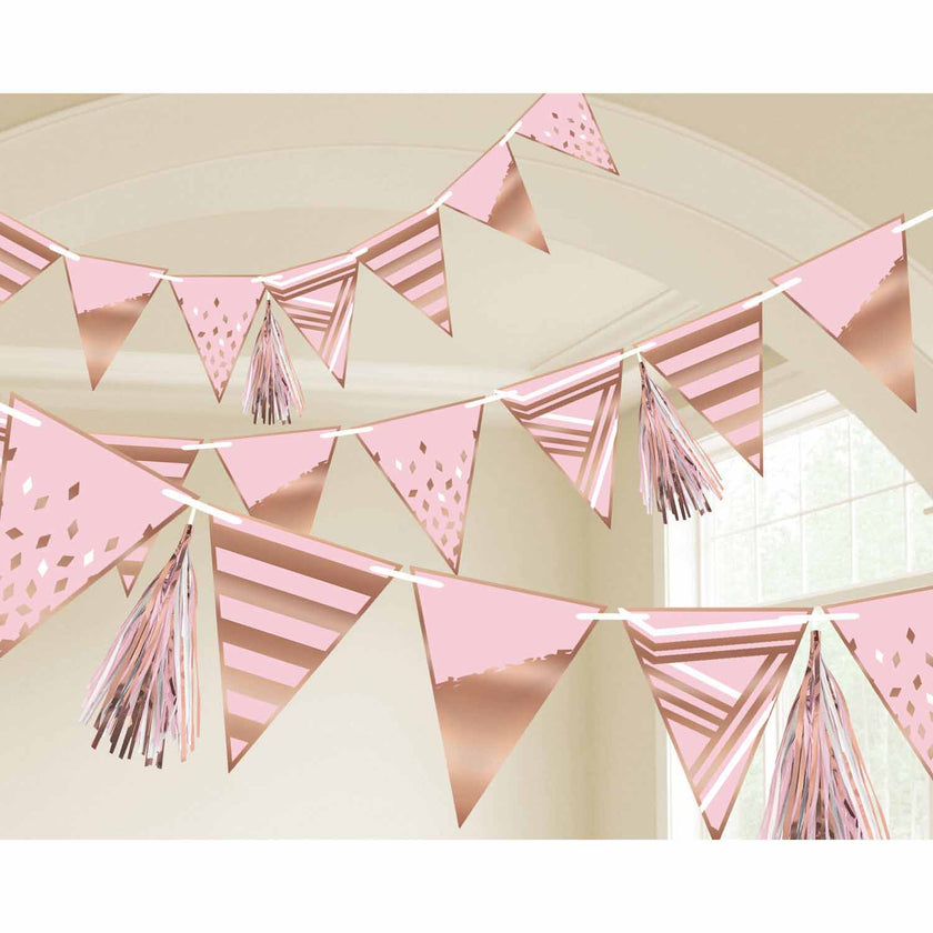 1 guirlande de fanions rose gold